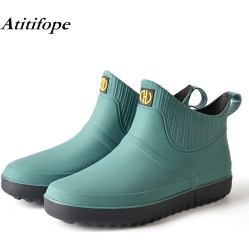 Rain Boots Non-Slip Rubber Soft Bottom Wear Labor Insurance Fashion Unisex Waterproof Shoes