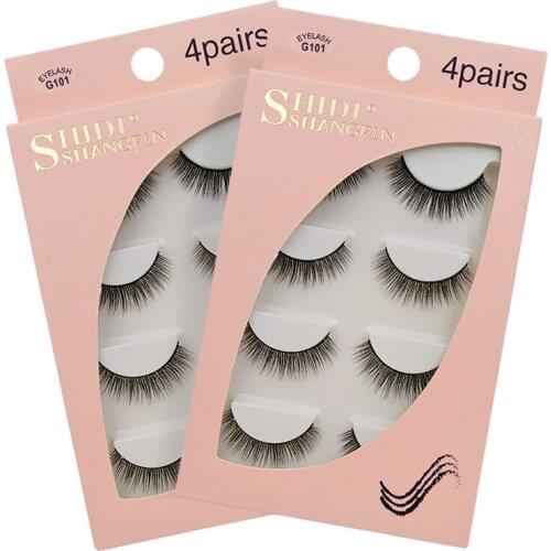4 Pairs 3d mink lashes hand made mink eyelashes strip eyelashes makeup false lashes cilios eyelash extension natural long lashes