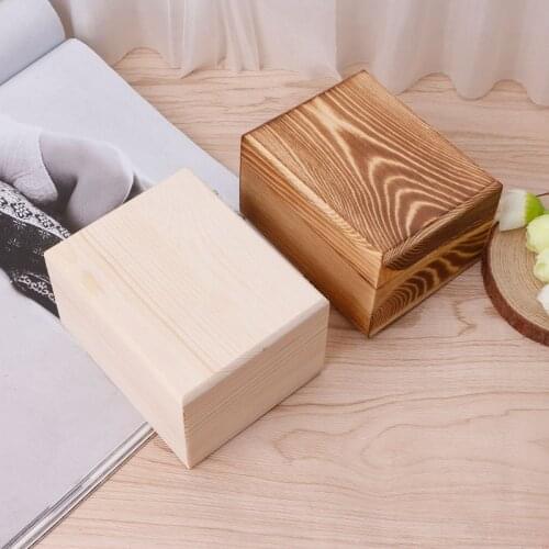 2021 New Handmade Wooden Box With Lid Storage Case Crafts Sundries Organizer 2 Sizes