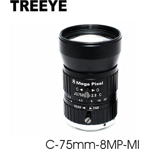 HD 8MP CCTV Camera Lens 75mm C CS Mount Manual Iris Manual Focus F1.8 Aperture 1" Image Format Security Camera Industrial Lens