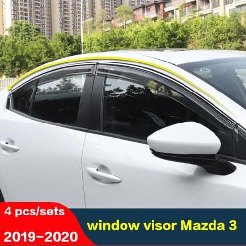 CEYUSOT For Mazda 3 Window Visor Sedan Windows Side Sun Rain Mazda3 Axela 4 Pcs Protection Shield Exterior Accessories 2019 2020