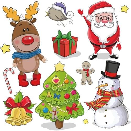 New year christmas gift Cute Animal Heat Transfers for Clothes Applications DIY Iron on Transfer Patches Cute T-shirt Sticker