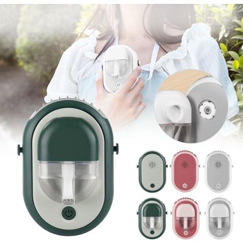 Mini Aroma Hanging Neck Water Spraying Fan Rechargeable Battery Operated Handheld Desktop Air Cooling Fans For Outdoor#G4
