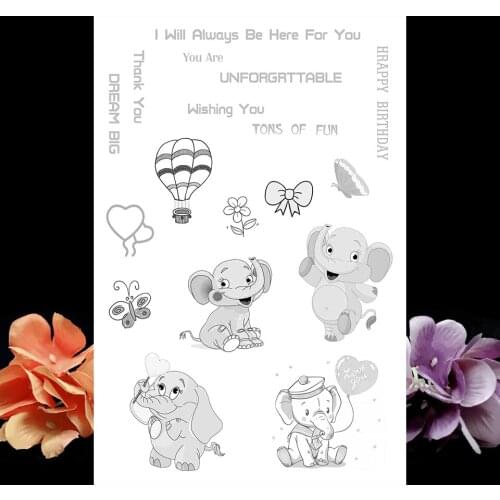 Cartoon Elephant Transparent Clear Silicone Stamps For DIY Scrapbooking/Sentiment Stamp Photo Album Decorative Card Making