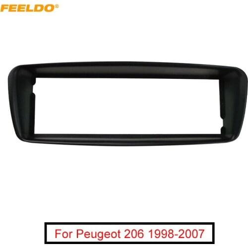 FEELDO Car One DIN CD Radio Fascia Frame for Peugeot 206 1998-2007 Stereo Plate Face Panel Dashboard Installation Trim Kit