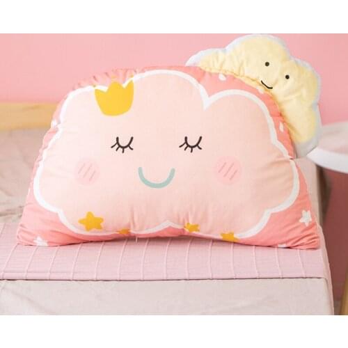 55cm Super Soft Cartoon Animal Pillow Rabbit Lion Sheep Tiger Owl Plush Toy Cloud Crown Stuffed Doll Removable Pillow Cushion