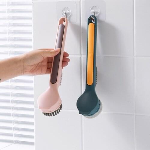 Dishwashing Brush Kitchen Cleaning Brush Double Head Design Square Head Multifunctional Household Cleaning Tools Accessories