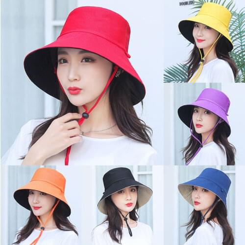 New Classic Shade Hat Double-sided Sun Protection Hat For Women Fisherman Hats Outdoor Adjustable Beach Cap Headwear Headgear