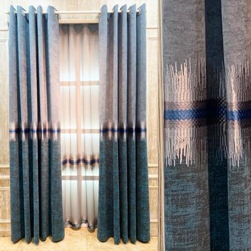 Chinese Style High-end Light Luxury Modern Embroidered Chenille Color Matching Curtains Curtains for Living Dining Room Bedroom