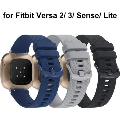 Silicone Band for Fitbit Versa 2/ Fitbit Versa/ Fitbit Versa Lite/ Fitbit Versa 3/Sense Replacement Wristbands Strap for Sports