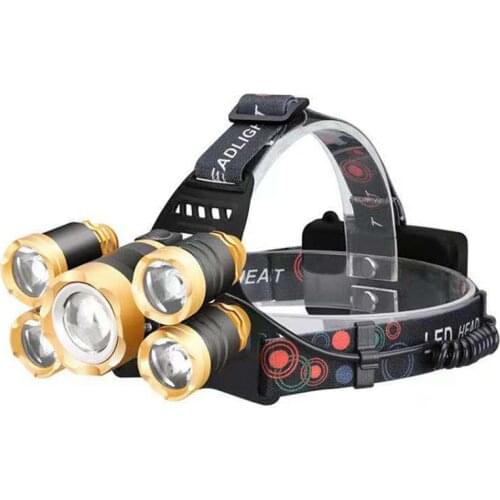 LED high-power strong headlight portable outdoor riding multifunctional camping searchlight waterproof emergency lighting