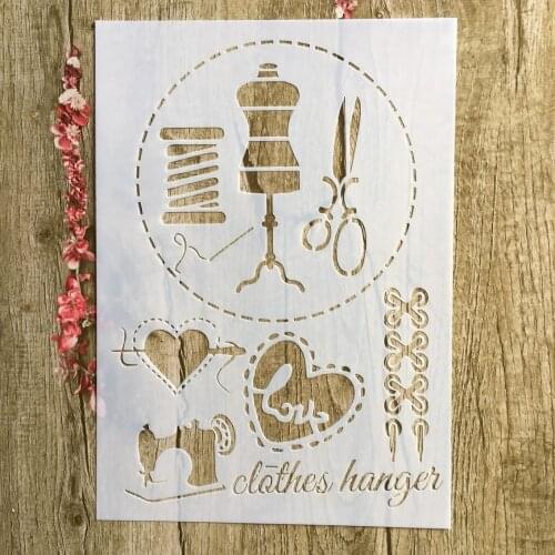 29 * 21cm Sewing machine scissors DIY Stencils Wall Painting Scrapbook Coloring Embossing Album Decorative Paper Card Template