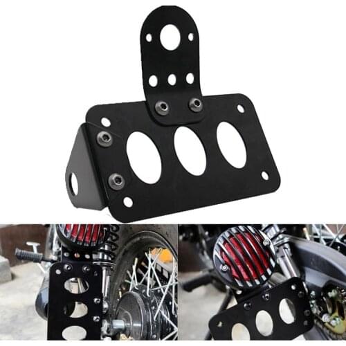 Universal Motorcycle Side Mounted Tail Light Frame License Plate Bracket Retro Metal Motorcycle Accessories for h arley