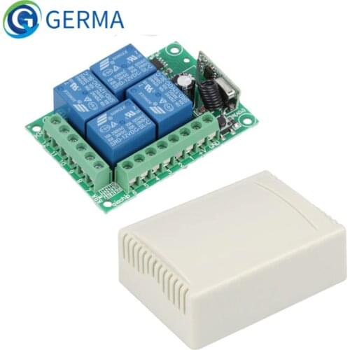 GERMA 433Mhz Universal Wireless Remote Control Switch DC 12V 4 CH RF Relay Receiver Module For Smart Home Garage Gate 433 Mhz