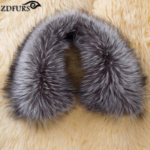 ZDFURS * clothing accessories genuine fox scarves 100% Real sliver fox fur collar square ZDC-163013