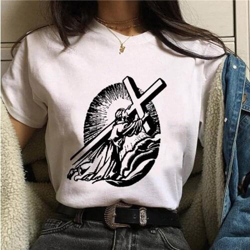 2021 Womens T-shirt Jesus picture printed art unisex t-shirt Harajuku Leisure Streetwear Female Funny Casual Clothing Tshirt