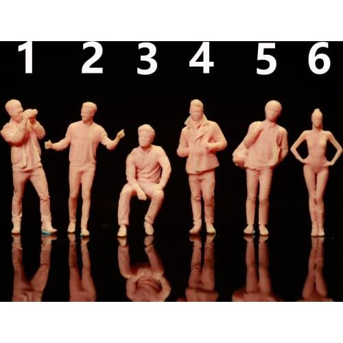 1:64 Model Miniature Figure modern People Photographed characters White Model Need To Be Colored By Yourself