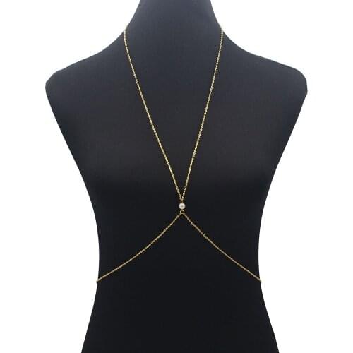 2020 Simple Newest Sexy Bikini Beach Crossover Harness Necklace Waist Belt Belly Body Chain Jewelry