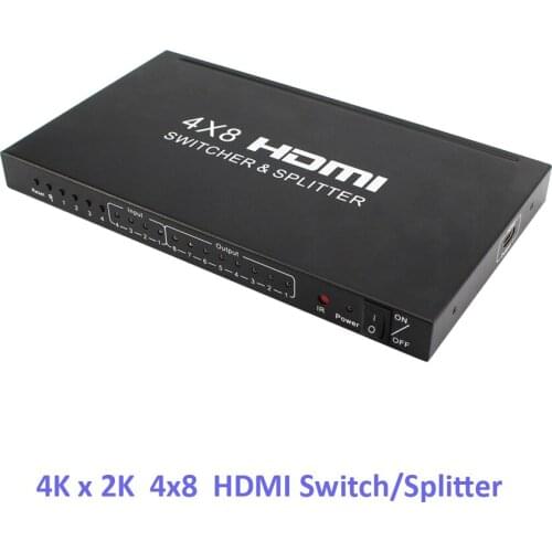 4K HDMI Switch/Splitter 4x8 HDMI Audio Video Converter Adapter V1.4 support 3D 1080P 4K EDID HDCP1.4