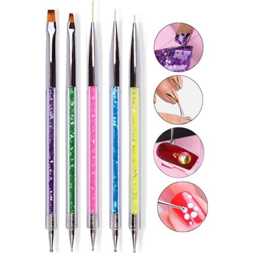 5 Pieces Of UV Gel Brush Double-headed Multifunctional UV Gel Drawing Painting Brush Manicure Tools