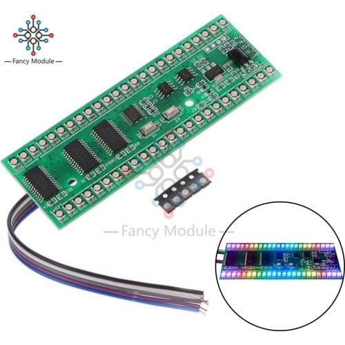 Diymore 5V RGB LED Level Indicator VU Meter Amplifier Board MCU Display Pattern Dual Channel 24 LED VU Level Indicator Meter