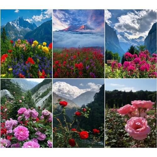 5D DIY Flowers Theme Diamond Painting,Full Drill,Full Square/Round Diamond, Home Decor, Needlework,Diamond Embroidery