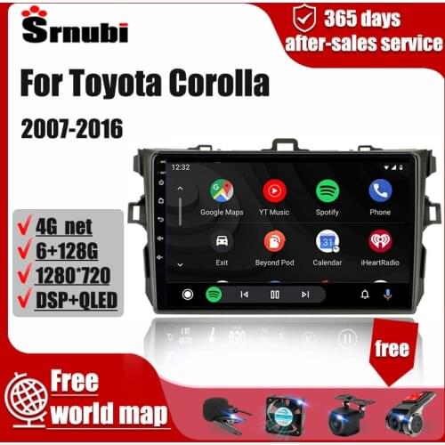 For Toyota Corolla E140/150 2007- 2016 Android 2 din Car Radio Navigation Carplay AUTO Multimedia Video DVD speakers accessories