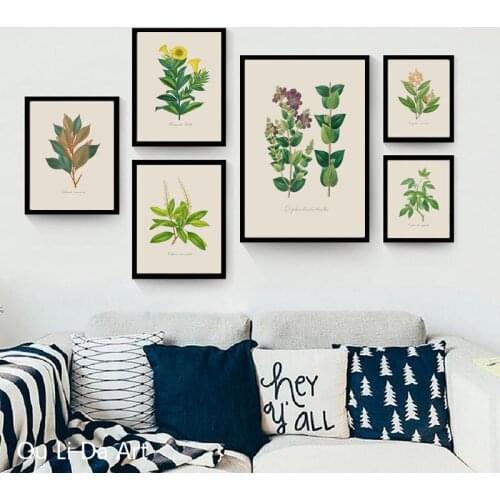 No frame clear green plant leaf flower canvas printings oil painting printed on canvas home wall art decoration picture
