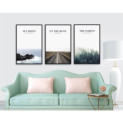 Painting Canvas Print Poster Forest Sea Scenery Nature Wall Picture Decor No Frame Wall Pictures For Home Decor