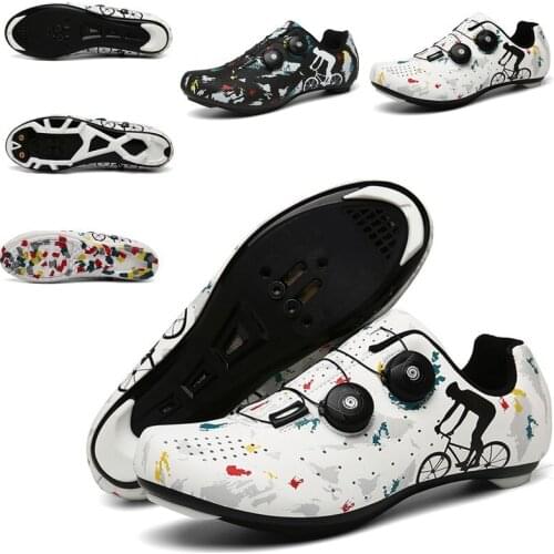 MTB Cycling Shoes Men Outdoor Sports Self-locking Road Bike Sneakers Racing Women Bicycle Shoe Flat Cleat Mountain