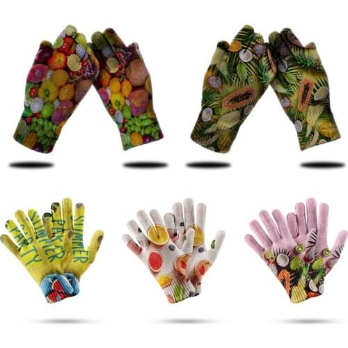 Summer Colorful Fruit Pattern Female Gloves Colorful Cute Harajuku Funny Outdoor Gloves Protective Touch Screen Sports Gloves