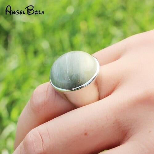 Fashion Luxury Healing Crystal Quartz Jade Ladies Engagement Ring Mens Ring Vintage Jewelry Wedding Banquet Wholesale