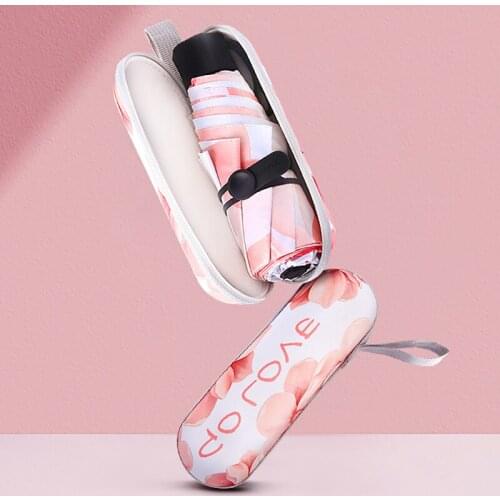 Fashion Women Rain Umbrella Pocket Portable Five Folding Mini Umbrella Anti UV Flower Sun Umbrellas Girls Parasol 6K Windproof