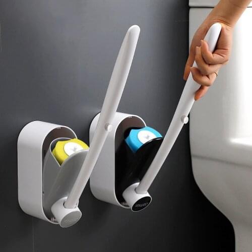 Disposable Bathroom Toilet Brush No Dead Corner Replacement Brush Head and Plunger Sets Home Bathroom Toilet Cleaning Tools