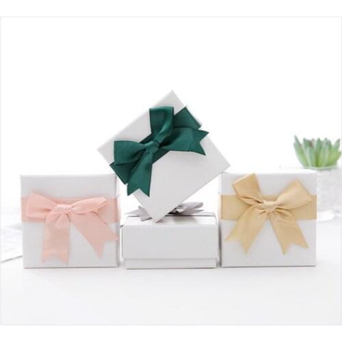 1pcs 7.5x7.5x3.5cm Bowknot Jewelry Gift Boxes For Earring Ring Bracelet Jewelry Storage Package Accessories Diy Jewelry Case Box
