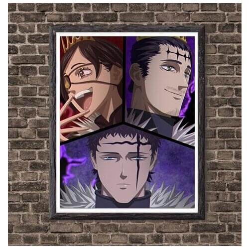 Black Clover Lord of Dark Dante Manga Anime Art Prints Wall Poster,20 x 25 cm,Stretched And Ready To Hang