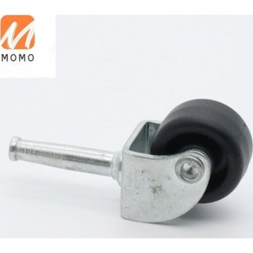 Practical office and home furniture hardware 28mm metal castor with plastic anti-skid wheel Single wheel castor with socket