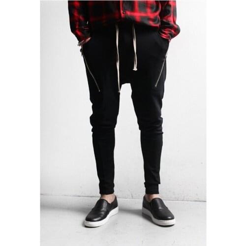 Autumn dark Department niche hairstylist Multi Pocket overalls national trend zipper hip hop mens Harem Pants