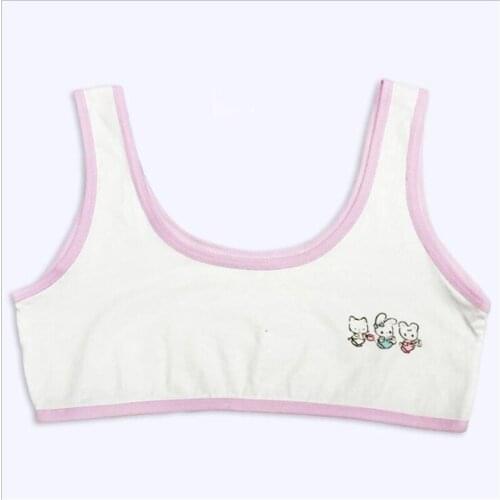 Teenage Young Girls Developmental Underwear Big Middle School Pupils Sports Vest Pure Cotton Vest girls training bra