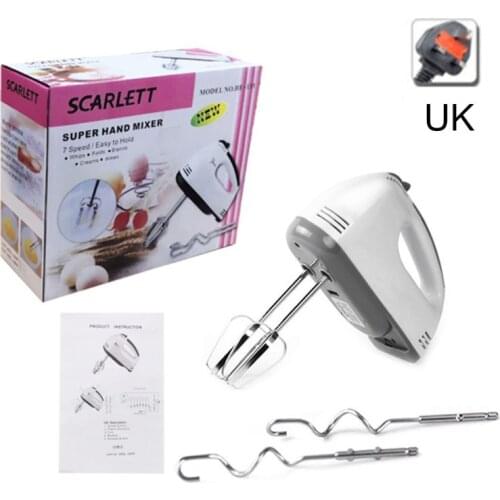 US/EU/UK Plug Electric Food Mixer 7 Speeds Adjustable Hand-held Egg Beater Whisk
