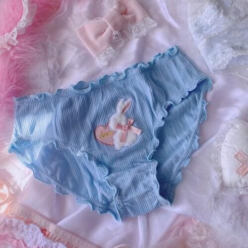 Underpants Young Women Underwear Panties Cotton Briefs Black Blue Cartoon Kawaii Lingerie Cute Lolita Panty Seamless Panties New