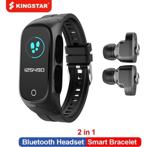 KINGSTAR Smart Watch 2 In1 Multifunctional Wireless TWS Bluetooth Earphone Bracelet Fitness Tracker Wristband Headset