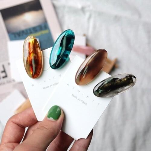 Vintage Solid Hair Clip for Women Korean Textured Geometric Water Drop Duckbill Hair Clips for Girls Barrette Hair Accessories