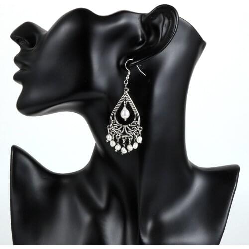 Ethnic Water Drop Statement Natural Baroque Pearl Tassel Dangle Drop Earrings For Women 2020 Female Fashion BOHO Jewelry