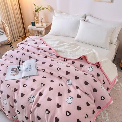 2020 winter cashmere throw blanket warm home flannel fleece bed cover travel picnic anti-pilling velvet fleece cute plush duvet