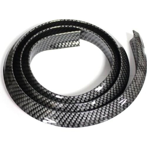 1.5m Car Wheel Eyebrow Mudguard Strip Protector Decor Carbon Fiber Pattern Black