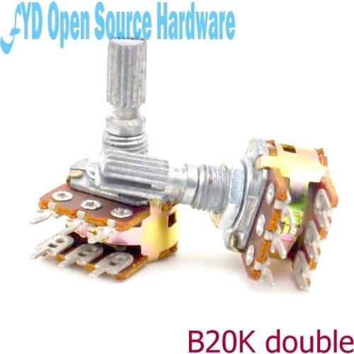 10pcs B20K L: 20MM WH148 double potentiometer