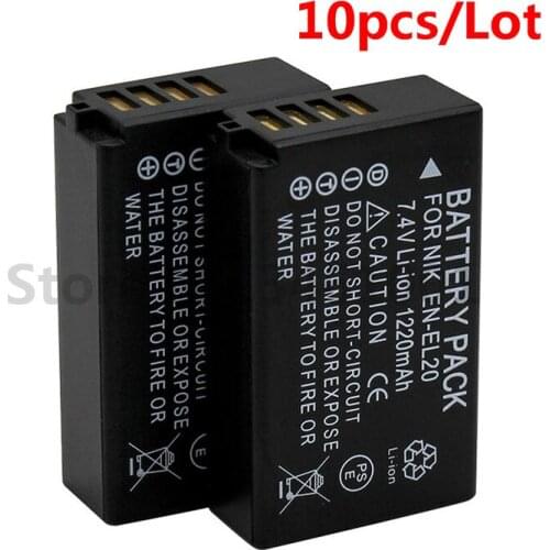 10pcs/lot EN-EL20 Digital batteries EN EL20 Camera Battery for Nikon Coolpix A 1 J1 J2 J3 S1 AW1 MH-27 Battery Batteries bateria