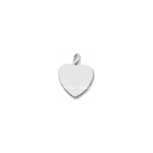 100pcs a lot rhodium plated heart charm jewelry