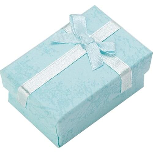 24pcs sky blue or purple random color paper NECKLACE EARRING BRACELET CHAIN JEWELRY Box packaging display size 8*5cm